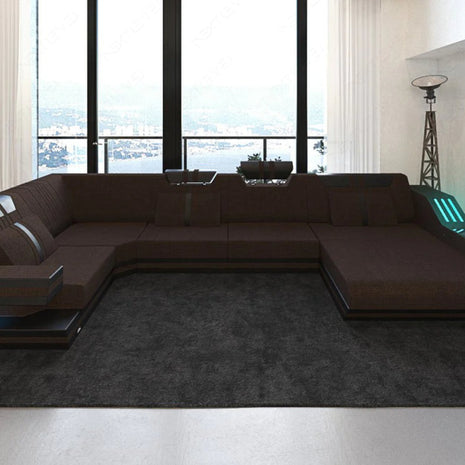 Fabric Sectional Sofa With LED Lights / Ruchi