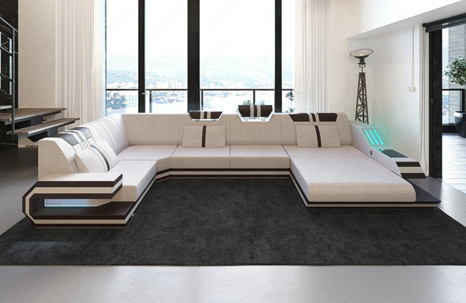 Fabric Sectional Sofa With LED Lights / Ruchi