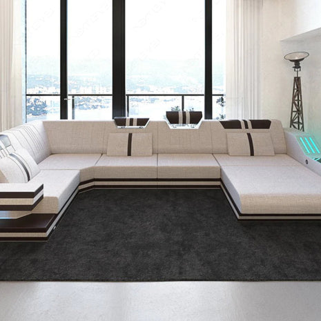 Fabric Sectional Sofa With LED Lights / Ruchi