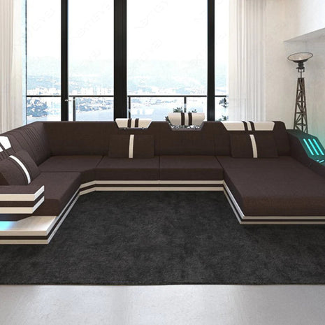 Fabric Sectional Sofa With LED Lights / Ruchi