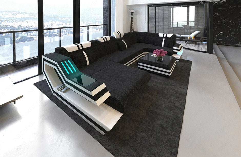 Fabric Sectional Sofa With LED Lights / Ruchi