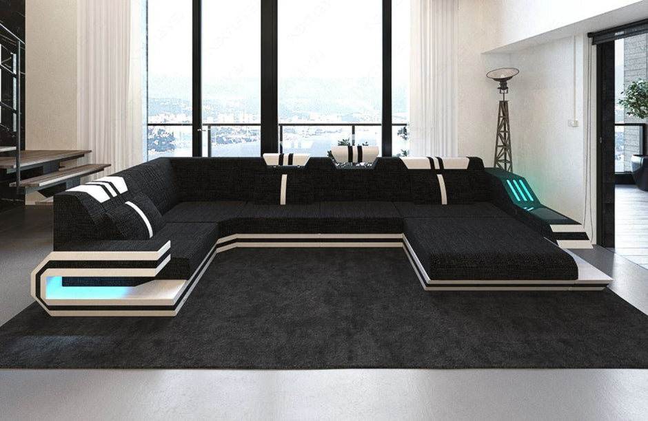 Fabric Sectional Sofa With LED Lights / Ruchi