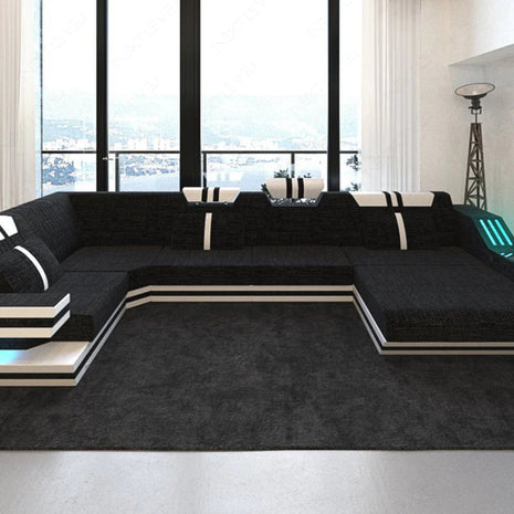Fabric Sectional Sofa With LED Lights / Ruchi