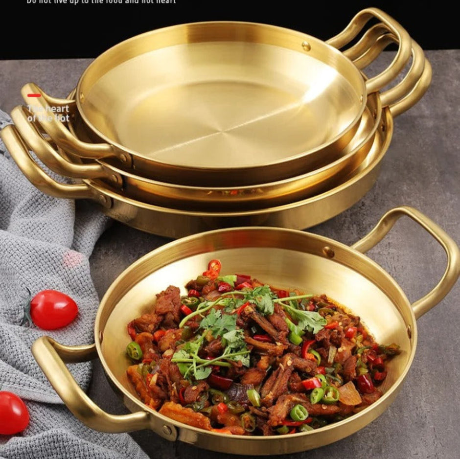 Non Stick Brass Cooking Pan With Handles / Ruchi