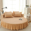 Cotton Round Bedsheet Skirt And Pillowcases