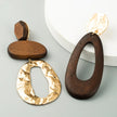 Fashionable Asymmetry Metal Wooden Earring / Ruchi
