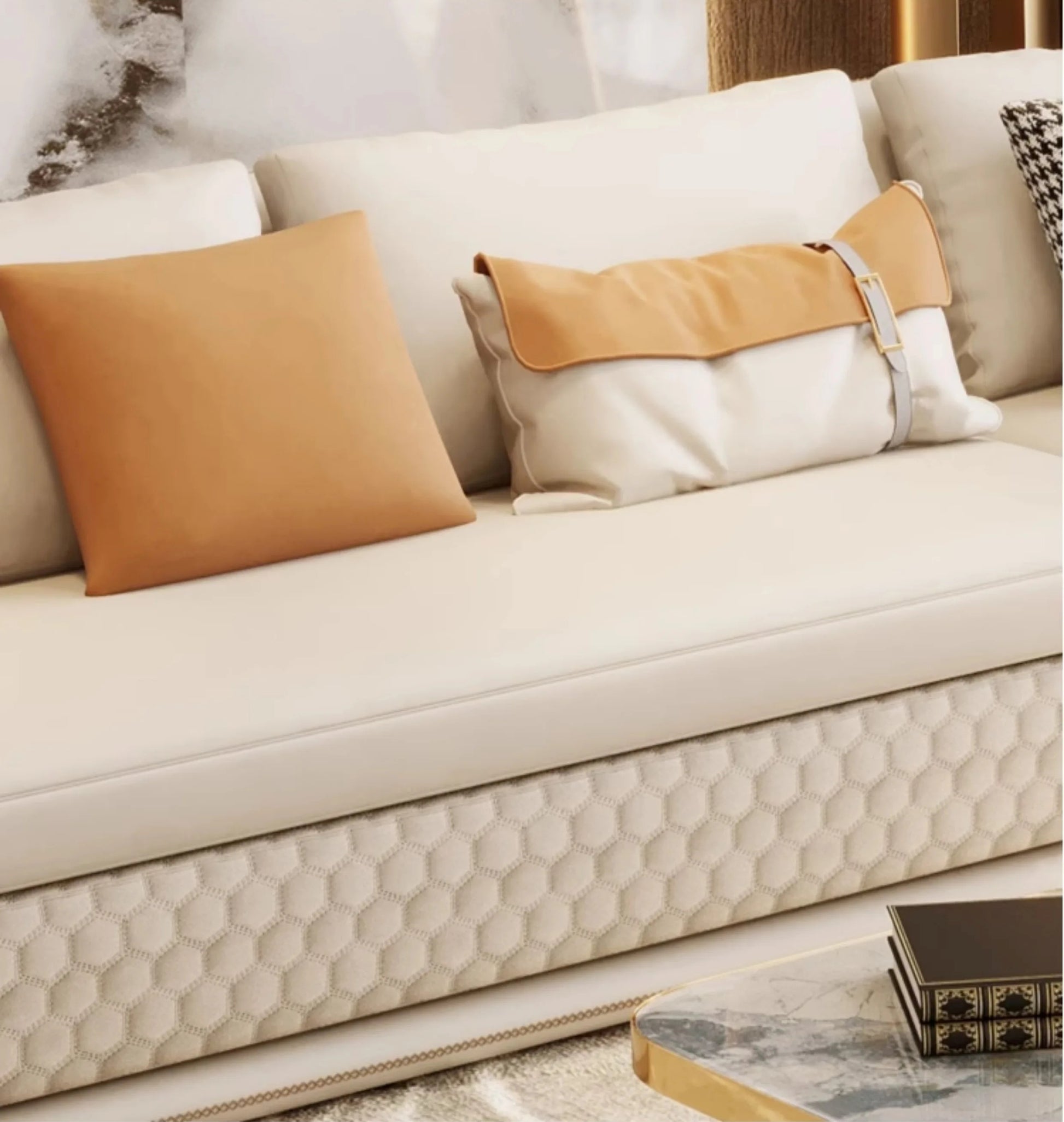 3-Piece Leather Living Room Sofa Set / Ruchi