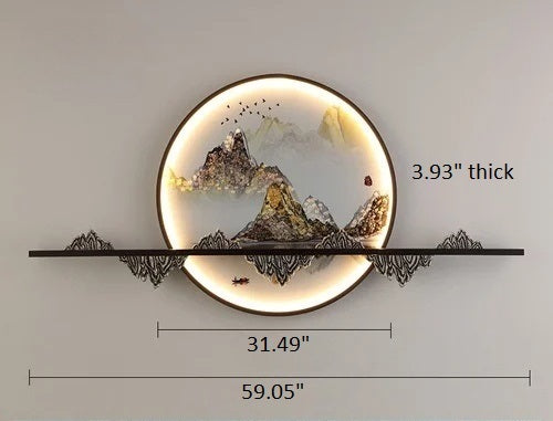 Classical Mountain Range Style LED Wall Lampshade / Ruchi