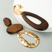 Fashionable Asymmetry Metal Wooden Earring / Ruchi