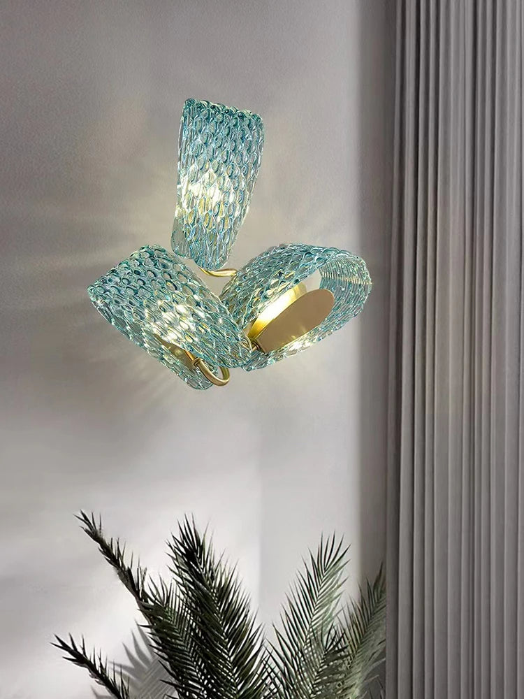 Peacock Feather Style Wall Pendant Lamp / Ruchi
