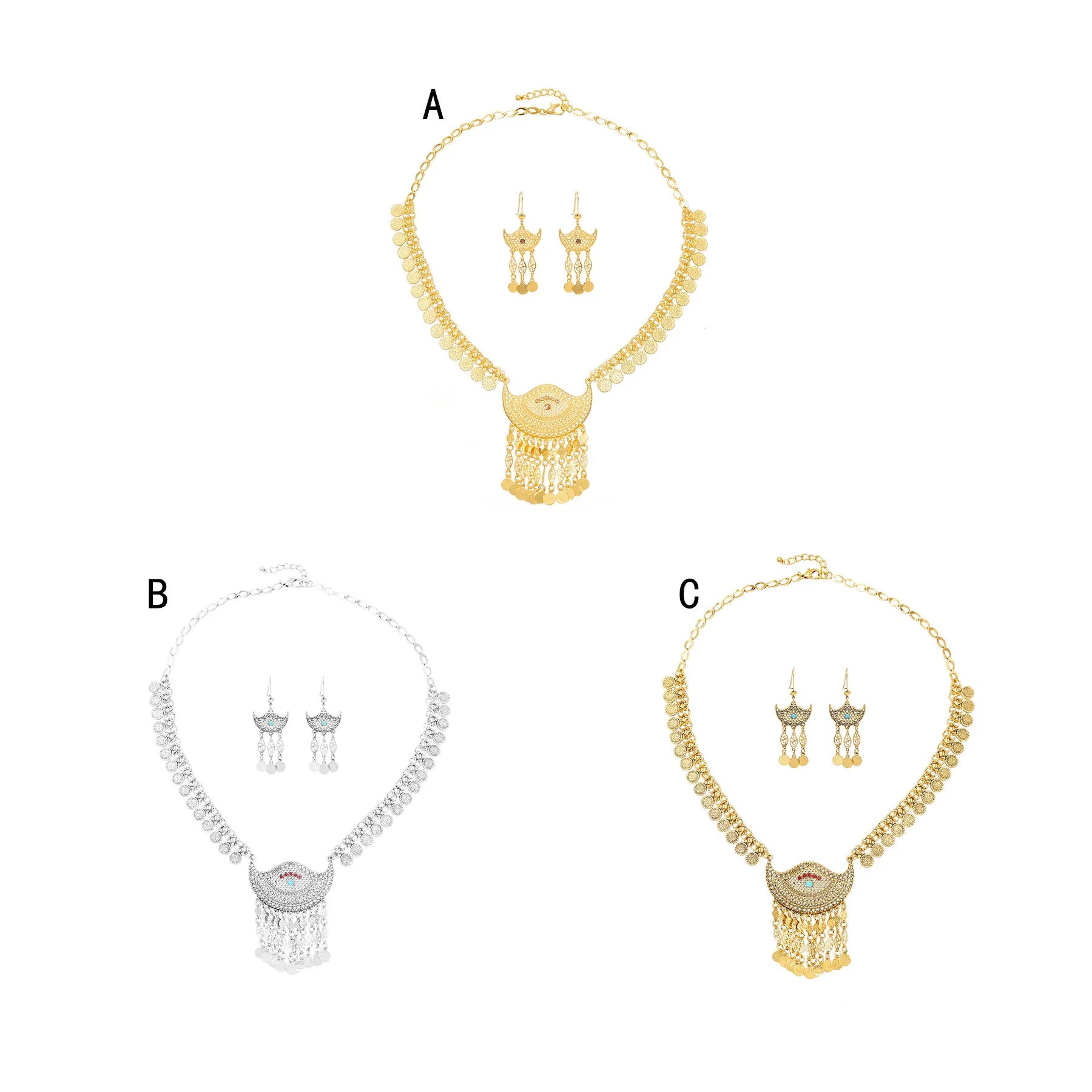 Bohemian Earrings And Necklace Set / Ruchi