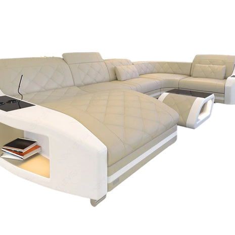 LED Sectional Sofa With Leather Upholstery / Ruchi 