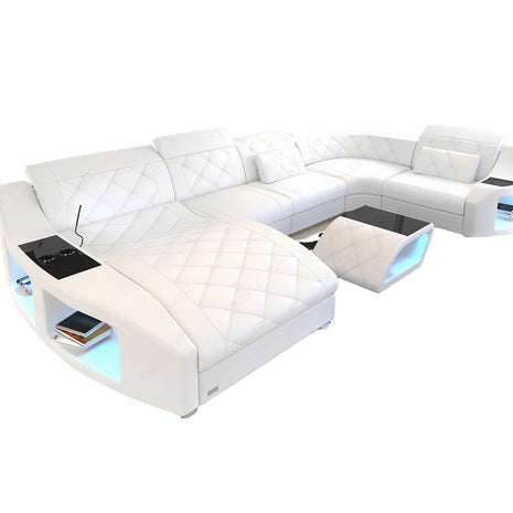 LED Sectional Sofa With Leather Upholstery / Ruchi 