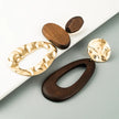 Fashionable Asymmetry Metal Wooden Earring / Ruchi