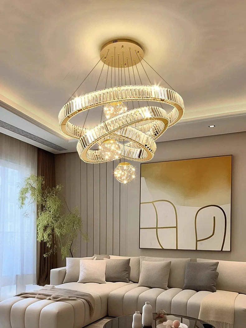 Modern Remote Control Crystal LED Chandelier / Ruchi