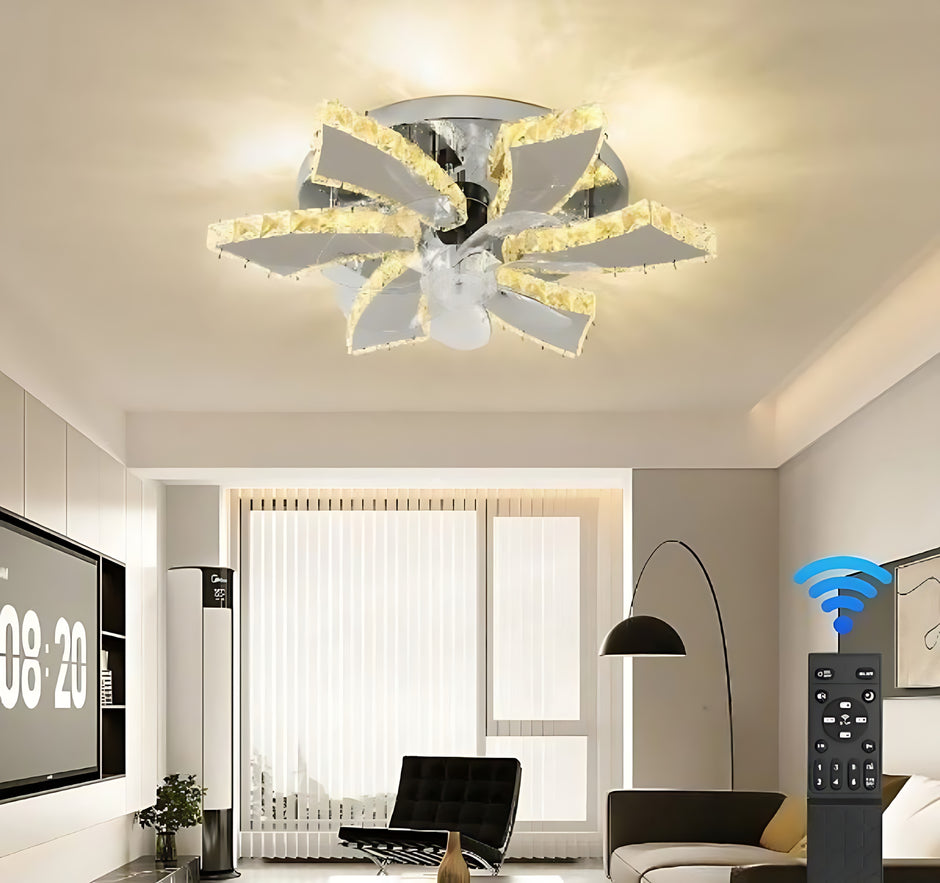 Modern Remote Control Ceiling Fan With LED Light / Ruchi