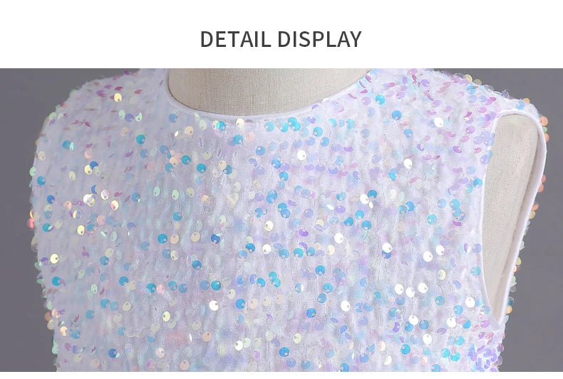 Sleeveless Kids Party Dress With Tulle Skirt