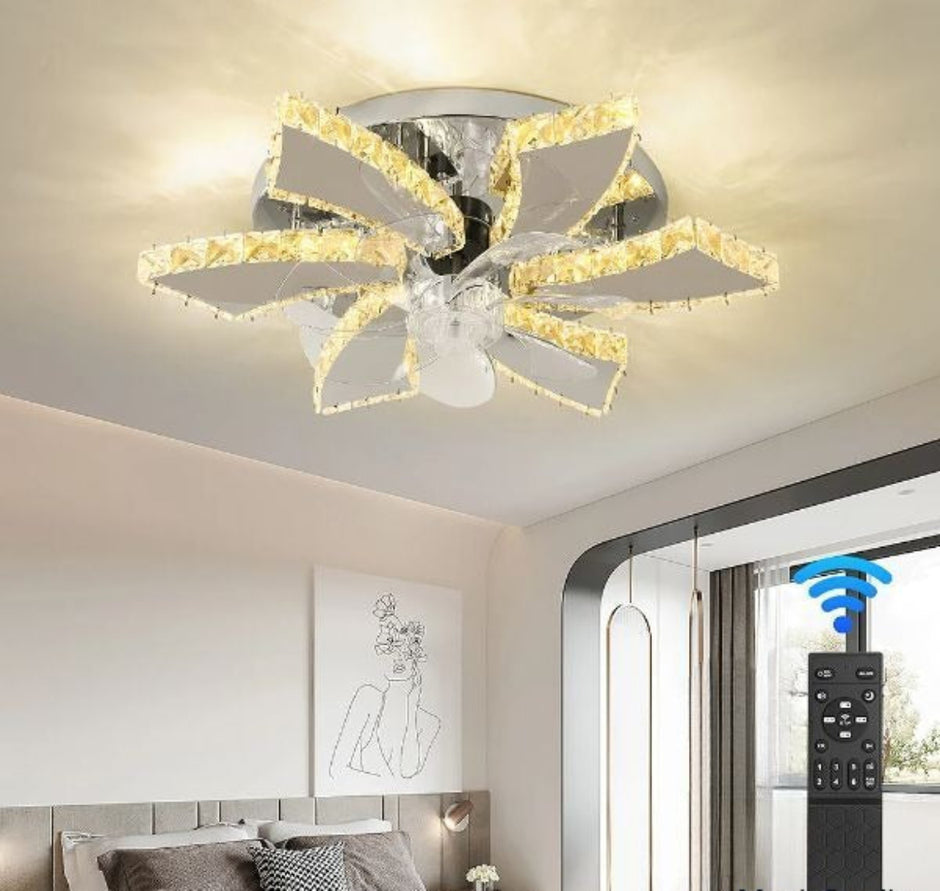 Modern Remote Control Ceiling Fan With LED Light / Ruchi