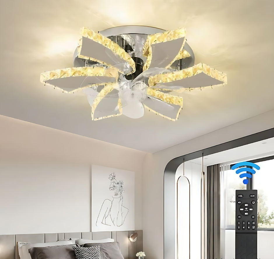 Modern Remote Control Ceiling Fan With LED Light / Ruchi