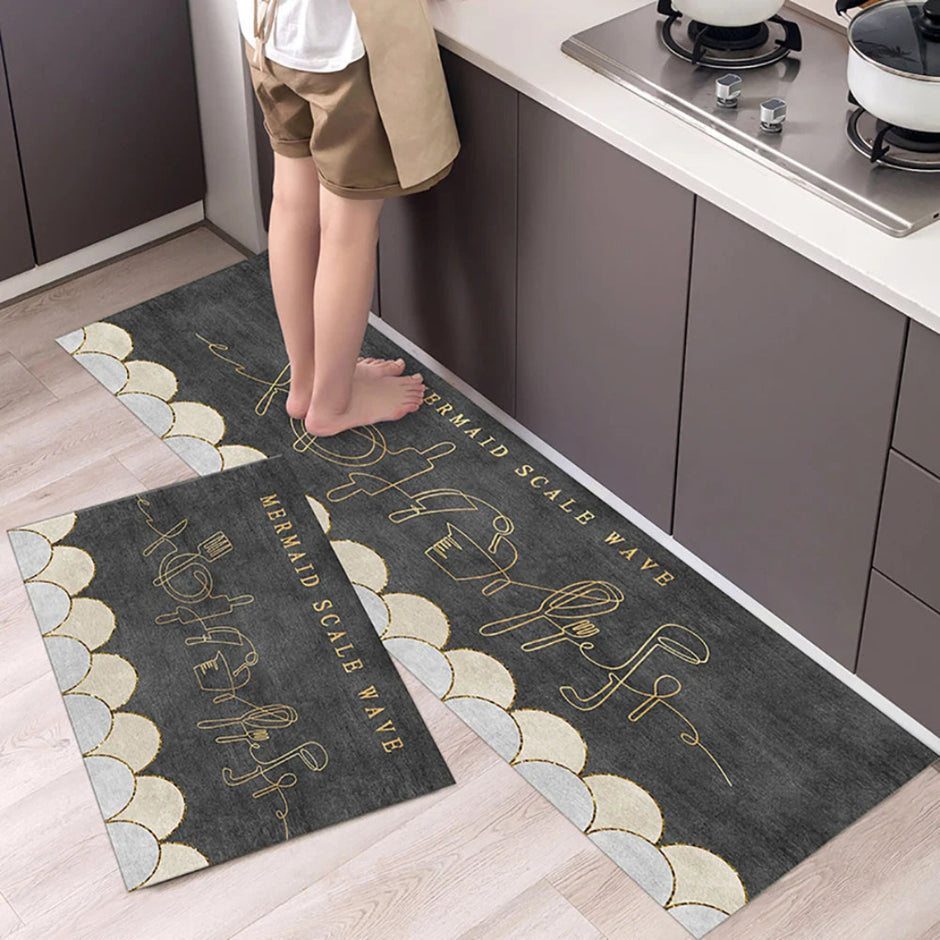 Water Absorbent Velvet Kitchen Floor Mat / Ruchi