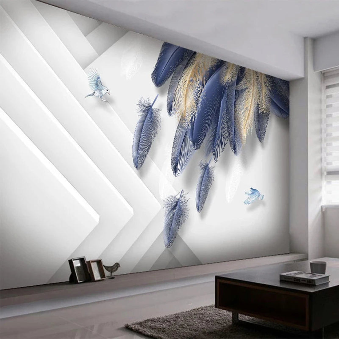 Modern Feather Design 3D Wallpaper For Home / Ruchi