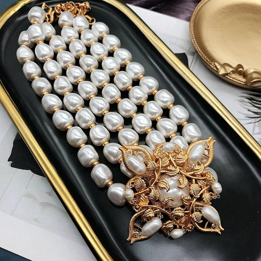 Modern Baroque Pearl Style Necklace / Ruchi