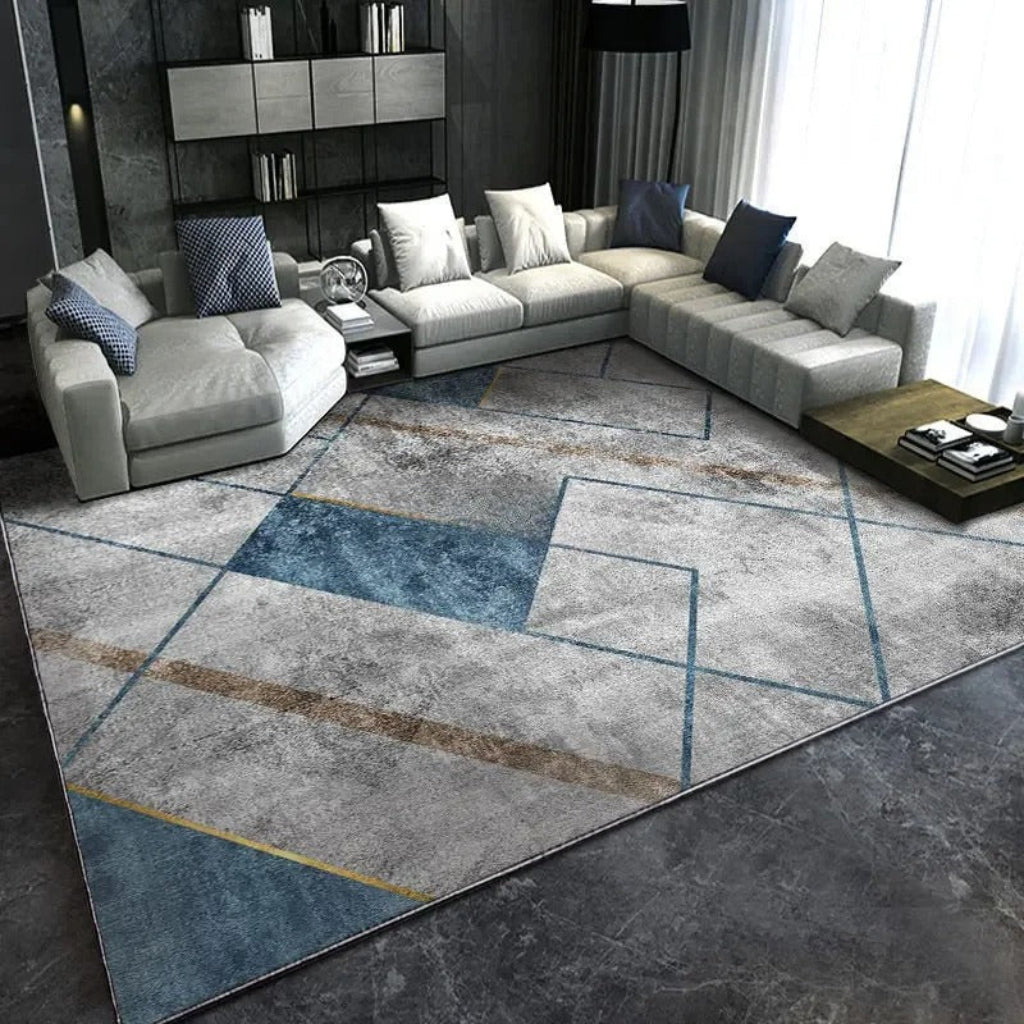 Multicolored Polyester Anti-Slip Living Room Rug