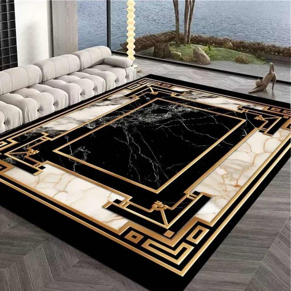 Marble Textured Anti-Skid Living Room Rug