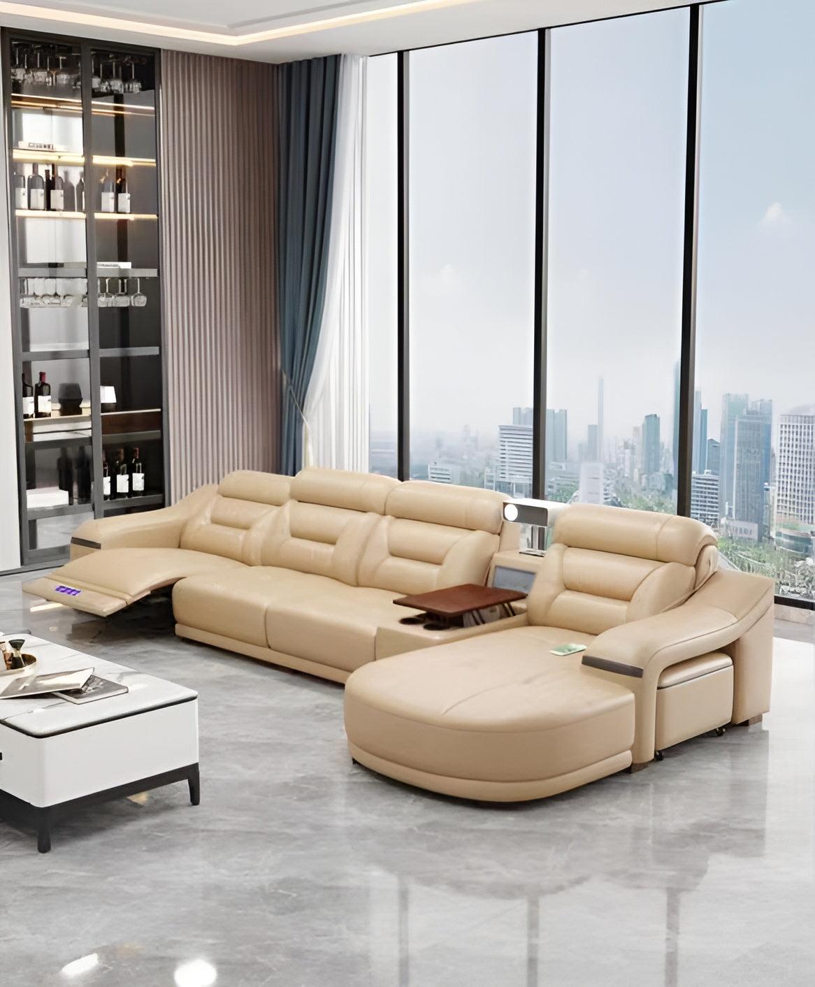 Comfy Electric Reclining Leather Sofa / Ruchi