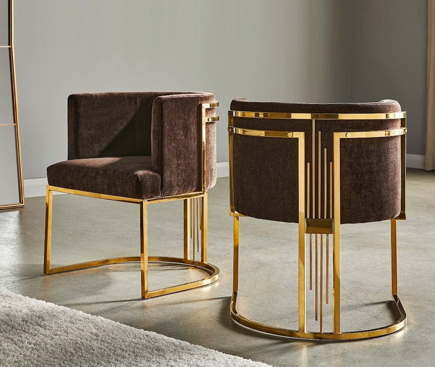 2 Piece Modern Velvet Accent Chairs / Ruchi