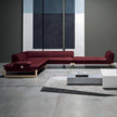 Modern L-Shaped Velvet Sectional Sofa / Ruchi