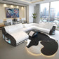 Diamond Design LED Embedded Leather Sectional-Sofa / Ruchi