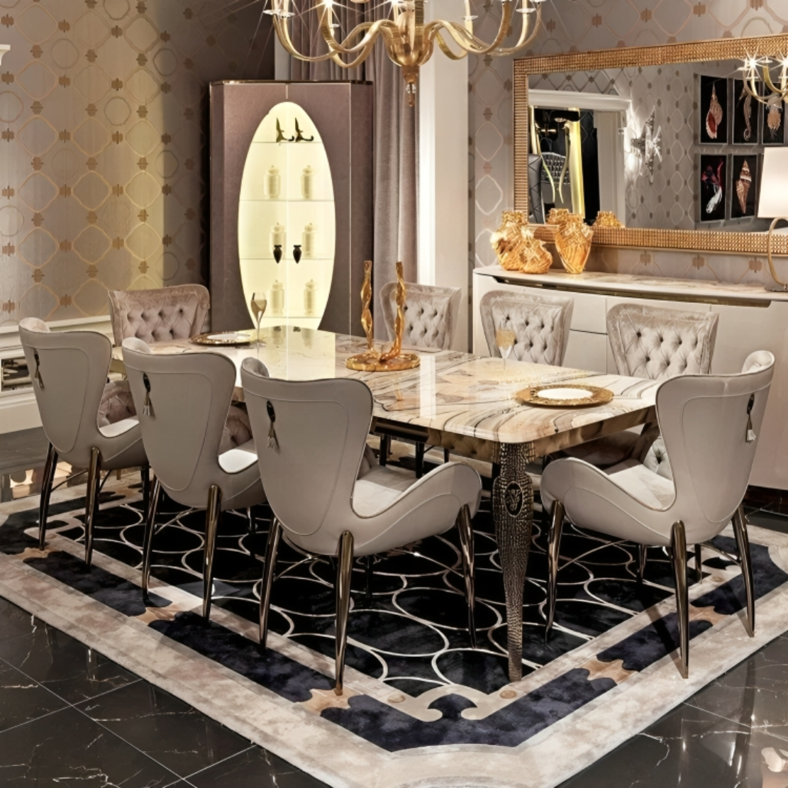 Modern Marble Dining Table Set with Chairs / Ruchi
