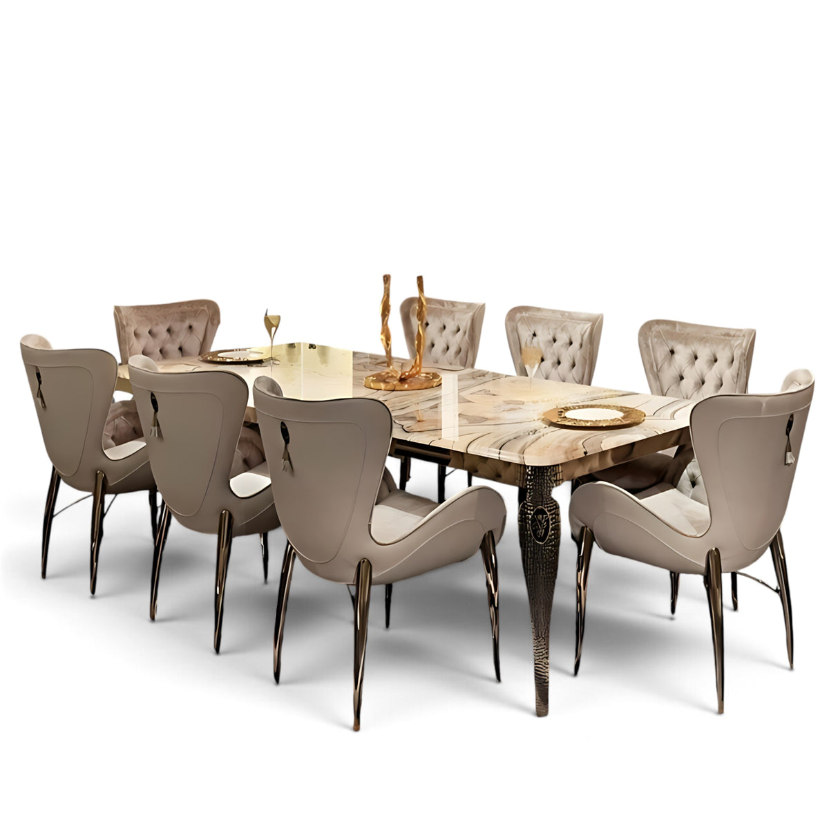 Modern Marble Dining Table Set with Chairs / Ruchi
