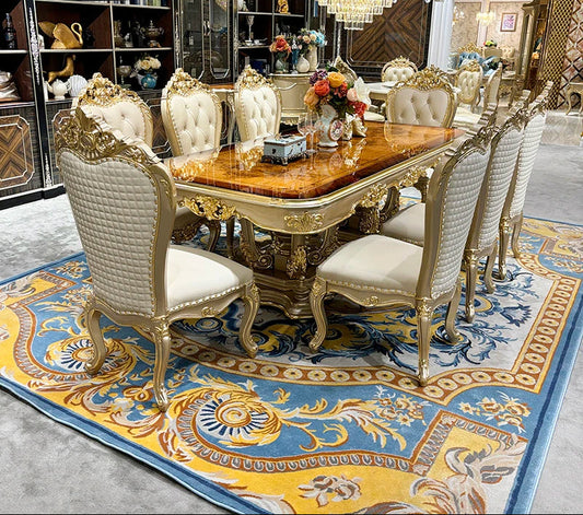 90-Inch European Wooden Dining Set For 8 / Ruchi