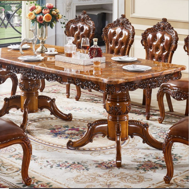 95 Inch Large European Marble Dining Table Set / Ruchi 