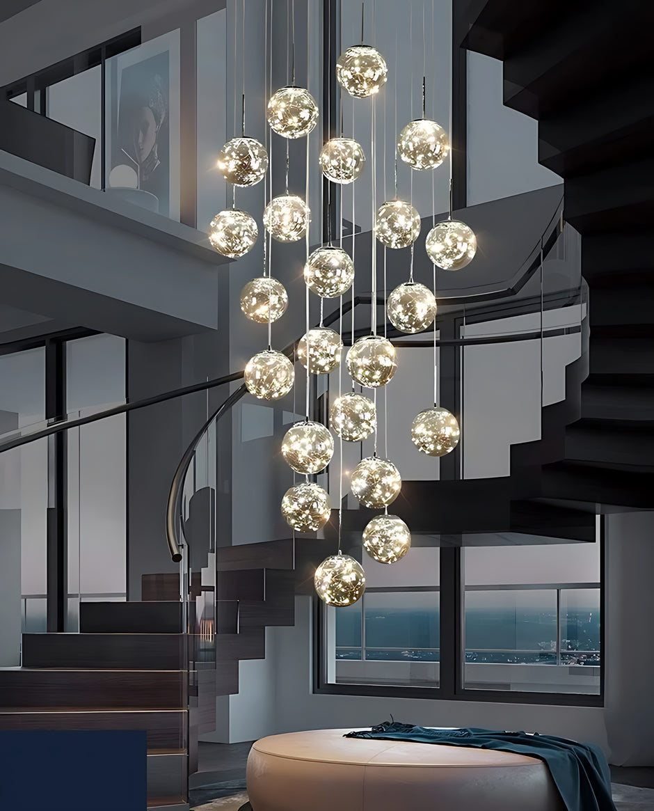 LED Ball Pendant Light Chandelier For Staircase / Ruchi