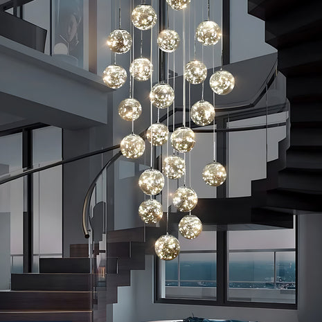 LED Ball Pendant Light Chandelier For Staircase / Ruchi