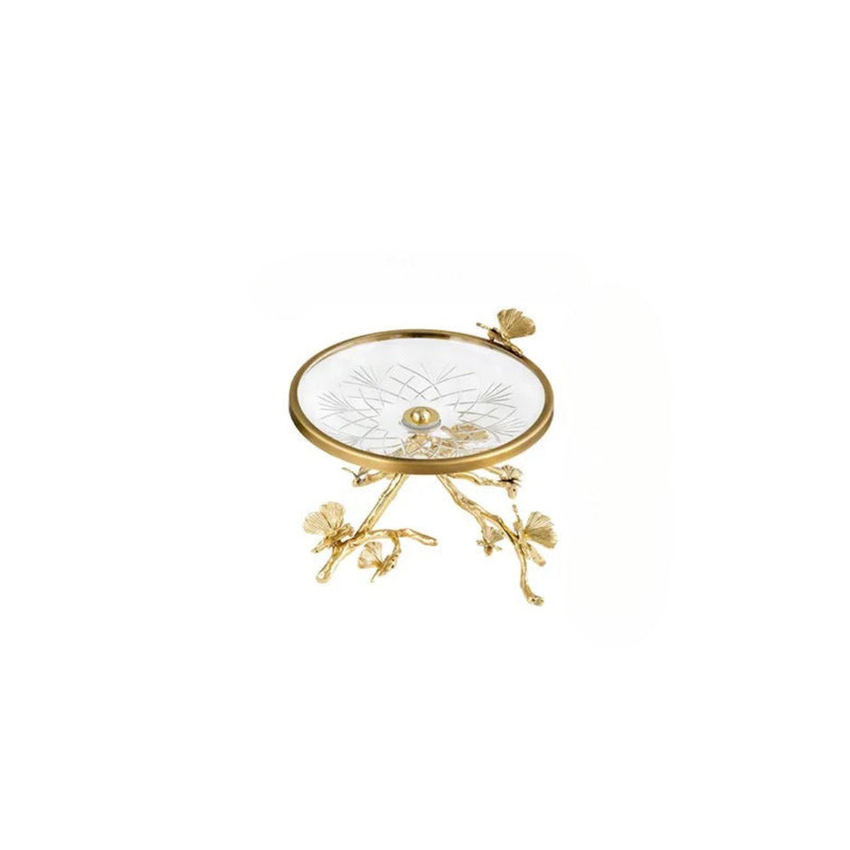 Glass Top Brass Fruit Tray For Party / Ruchi
