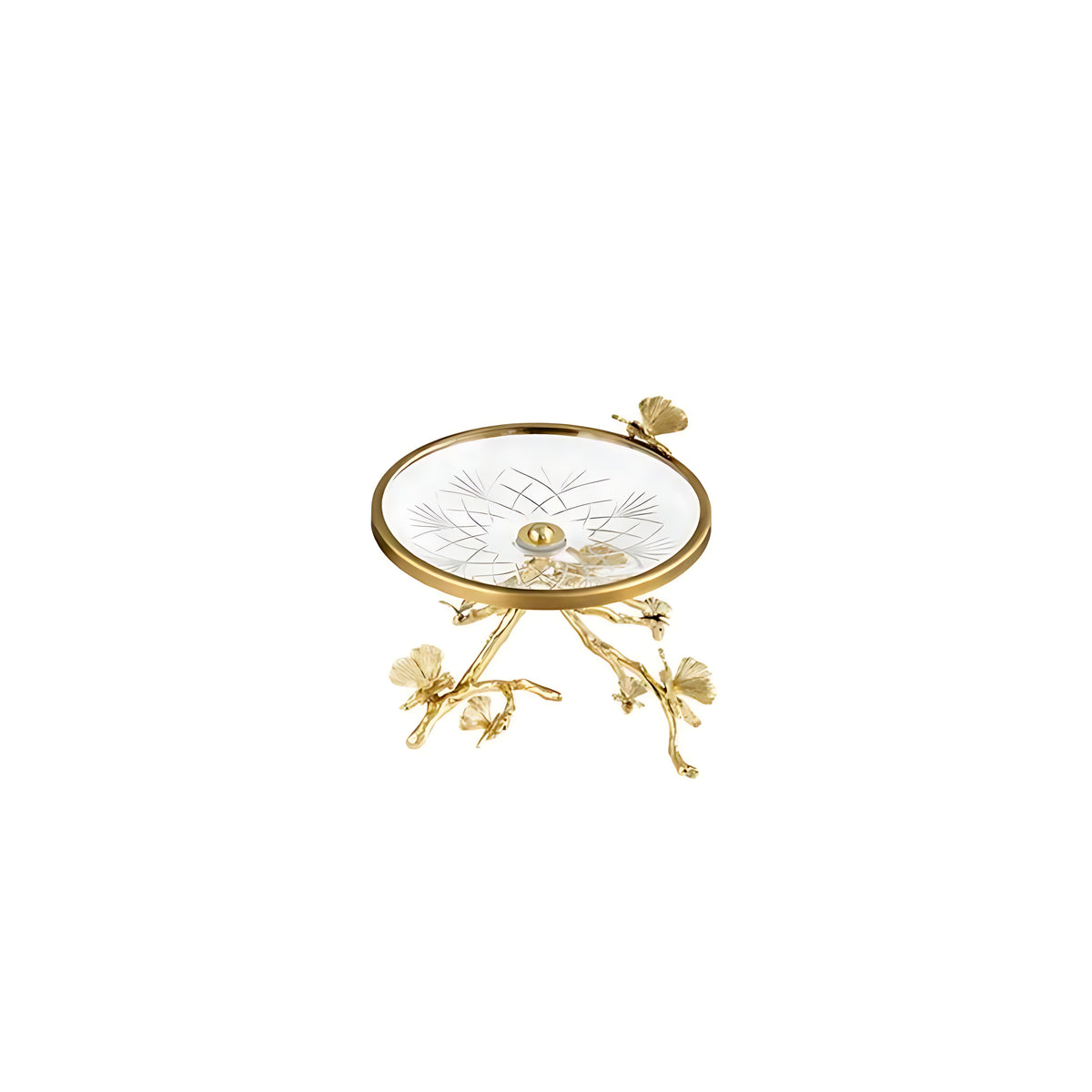Glass Top Brass Fruit Tray For Party / Ruchi