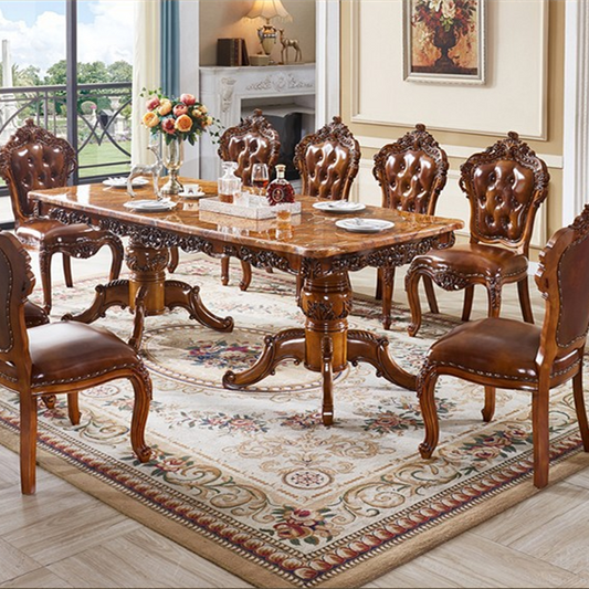 95 Inch Large European Marble Dining Table Set / Ruchi 