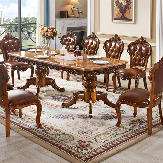95 Inch Large European Marble Dining Table Set / Ruchi 