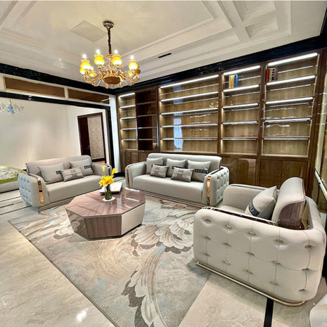 Modern Living Room Leather Sofa Set / Ruchi