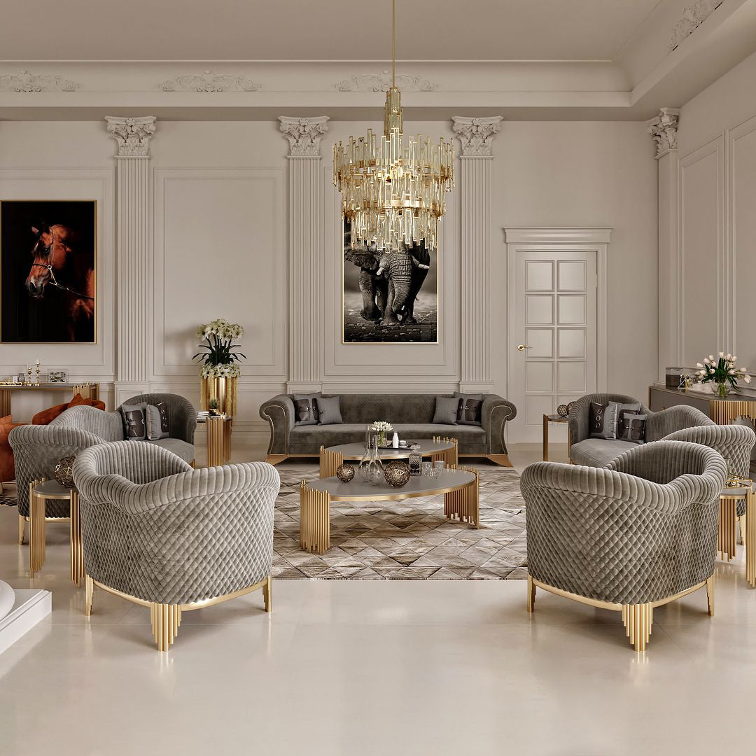 Luxury Velvet Living Room Sofa Set / Ruchi