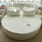 Cotton Round Fitted Bedsheet And Pillows