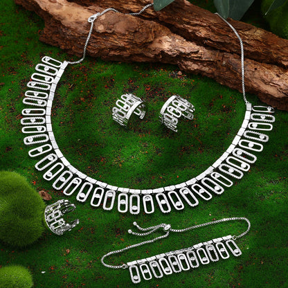 Enchanting Stylish 4 Piece Cubic Zirconia Crystal Necklace Set / Ruchi