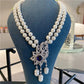 Double Strand Pearl CZ Necklace / Ruchi