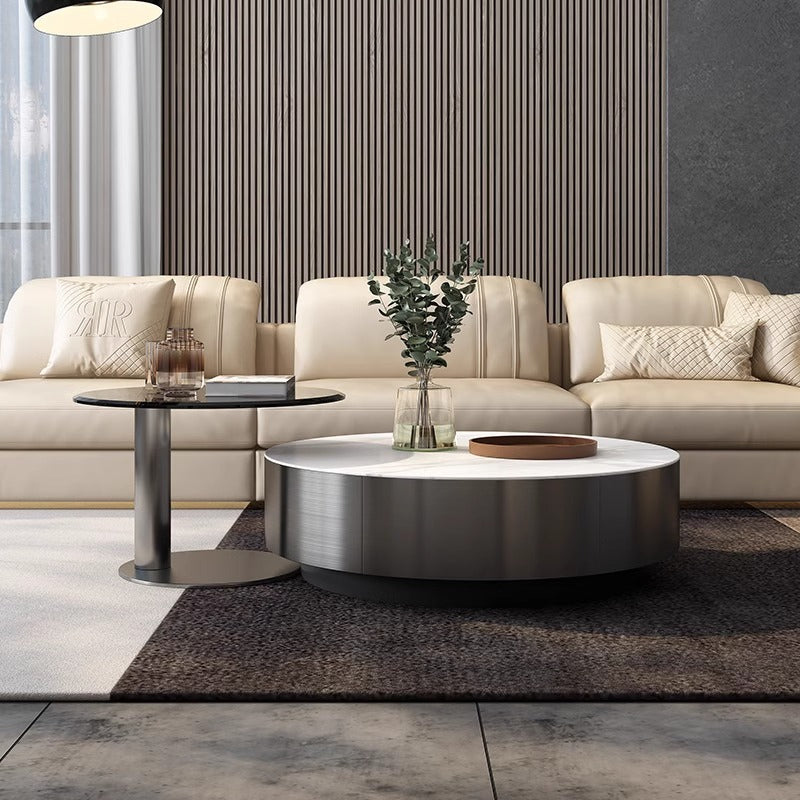 Modern Round Coffee Table With Storage