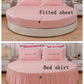 Round Cotton Fitted Bedsheet Bed-skirt Set / Ruchi