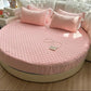 Cotton Round Fitted Bedsheet And Pillows